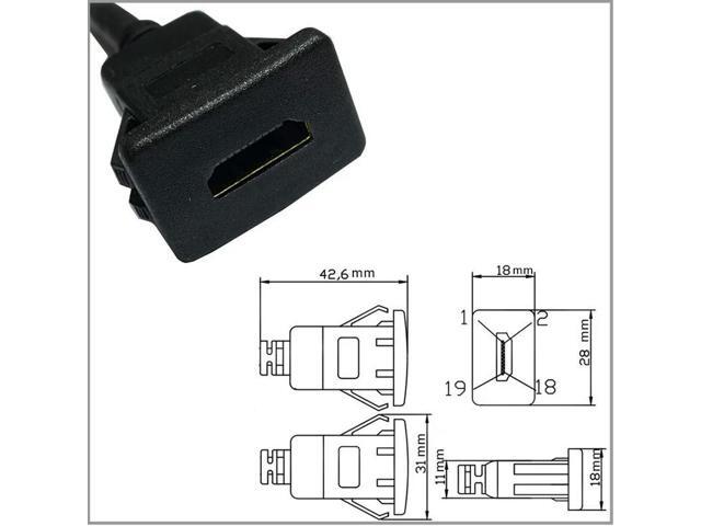 4K 60Hz HDMI-compatible with male to female Automotive Ship Panel Embedded Installation Connection Waterproof Cable
