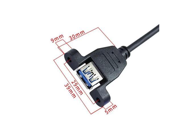 50cm USB 3.0 Female Pair Type-e Computer Host Rear Motherboard Connection Cable With Panel Mounting Screws To Secure Data Cable