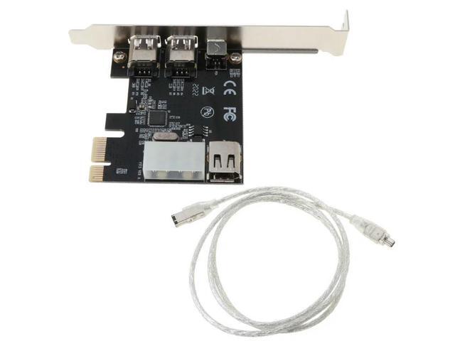 PCI-e 1X IEEE 1394A 4 Port(3+1) Firewire Card Adapter PCIe 1394A converter With 6 Pin To 4 Pin IEEE 1394 Cable For Desktop PC