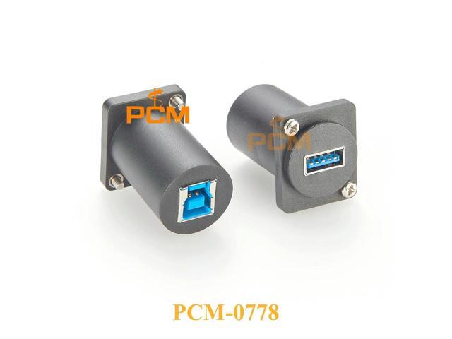 Panel mount USB 3.0 A to USB-B adapter female to female coupler for formate and chassis mount Compatible with NAUSB3-B