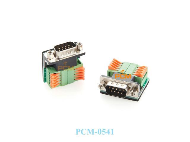 DB9 to 10 Pin Terminal Block D-sub 9 pin RS232 RS485 wiring Adapter for DMX512 Lighting Control and PLC Wiring