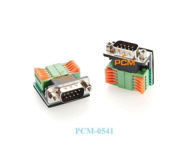 DB9 to 10 Pin Terminal Block D-sub 9 pin RS232 RS485 wiring Adapter for DMX512 Lighting Control and PLC Wiring