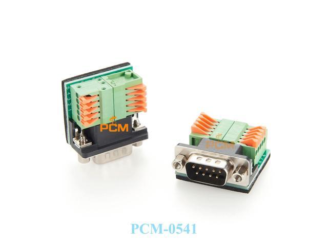 DB9 to 10 Pin Terminal Block D-sub 9 pin RS232 RS485 wiring Adapter for DMX512 Lighting Control and PLC Wiring