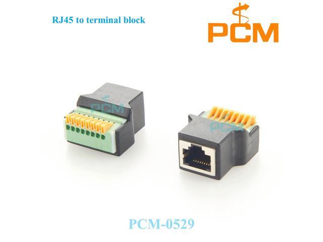 RJ45 terminal block RJ45 Spring terminal block 8 port Network Adapter Connector Cable Ethernet RJ45 Female for CCTV DVR DMX
