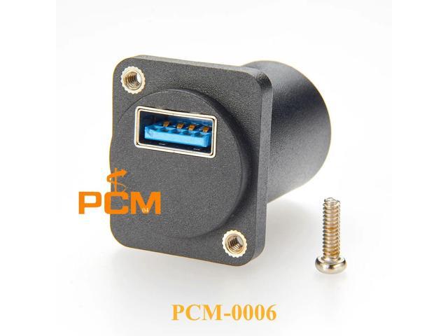 1pc D Type Welding free Straight Through USB3.0 Coupler Female Socket Panel Mounting USB USB Type B Connector Data Adapter 5Gbps