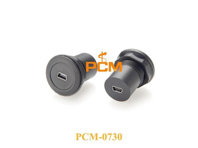 USB Mini B Jack to USB Mini B Jack Round Panel Mount Adapter Mini USB female to female bulkhead panel mount coupler 480Mbps, 1pc