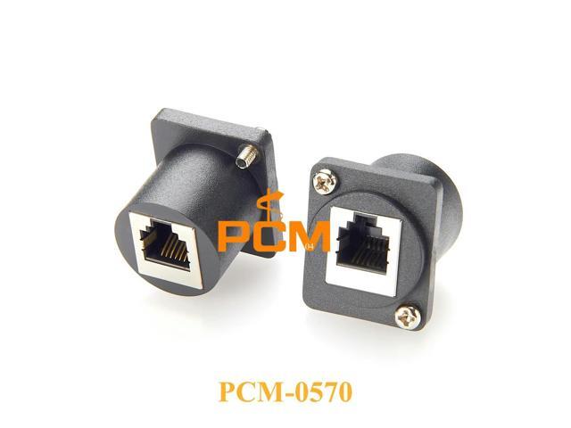 Modular RJ12 6P6C CAT3 socket D type chassis panel mount connector compatible with Switchcraft EH series