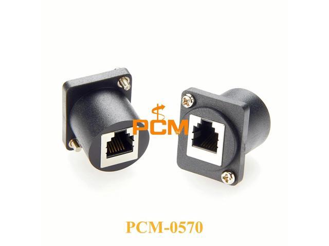 Modular RJ12 6P6C CAT3 socket D type chassis panel mount connector compatible with Switchcraft EH series