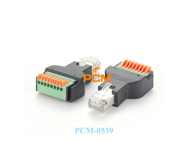 RJ45 to Terminal Block Connector 8 core Solderless terminal block Adapter for LED Lighting Wiring and Low Voltage Control System