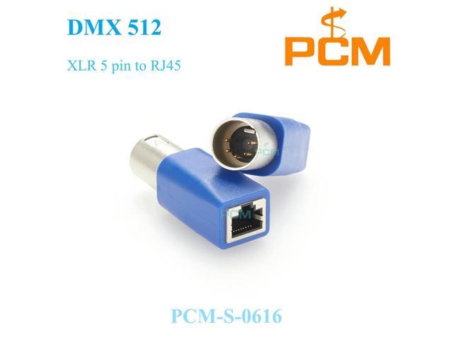 RJ45 to XLR 5pin 5 Pin plug Cat5e 8P8C Connector Converter DMX over Ethernet Cable Breakout Adapter for DMX512 Control Signal