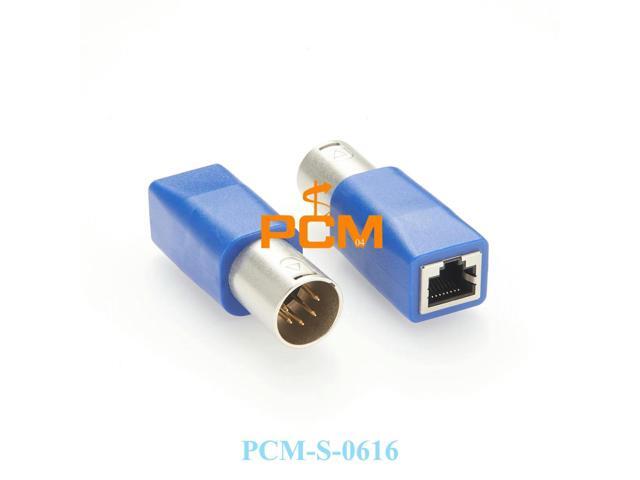RJ45 to XLR 5pin 5 Pin plug Cat5e 8P8C Connector Converter DMX over Ethernet Cable Breakout Adapter for DMX512 Control Signal