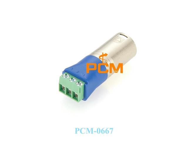 DMX512 XLR 3 Pin Male to Screw Terminal Block Adapter XLR Solderless Terminal Board Converter for Lighting Controller Amplifier