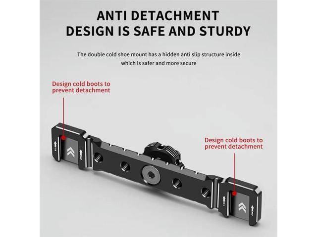 Cold Shoe Mount Bracket Dual Hot Shoe Extension Bar Plate Adapter For Camera Cage Mic LED Video Light Stand