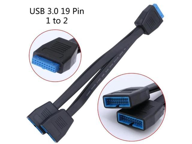 For Computer Motherboard USB 3.0 Header Extension Cable 19/20 Pin 1 To 2 Y Splitter Internal Extension Adapter 20Cm