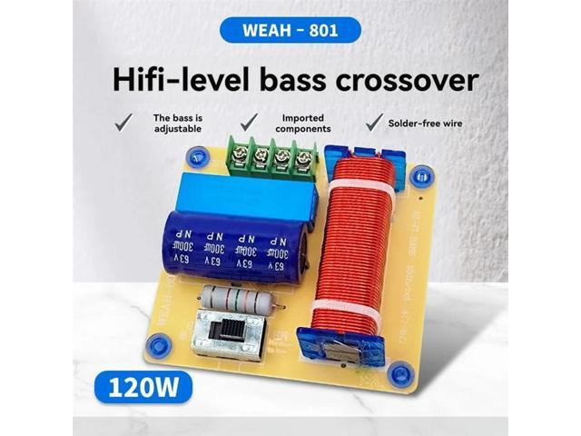 1-Way Speaker Audio Frequency Divider 65-1000Hz 120W Hifi Crossover Filter Module Home Theater Audio Modification