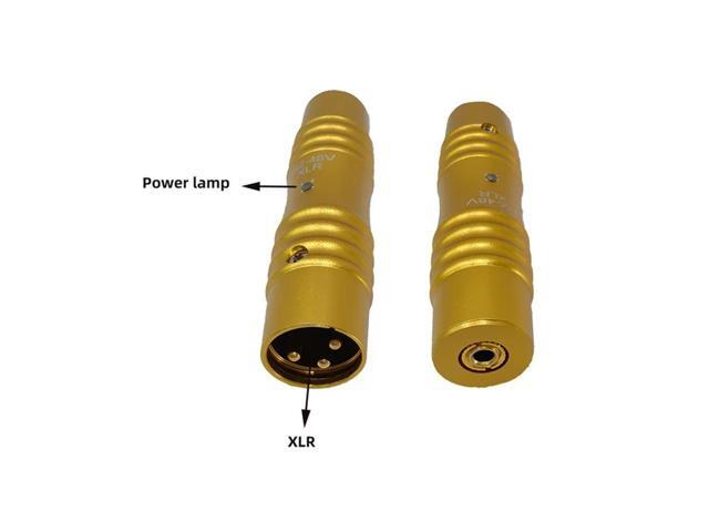 XLR Wired Condenser Microphone Adapter 3Pin XLR To 3.5MM Microphone Amplifier- 48V 3Pin XLR To MIC Adapter