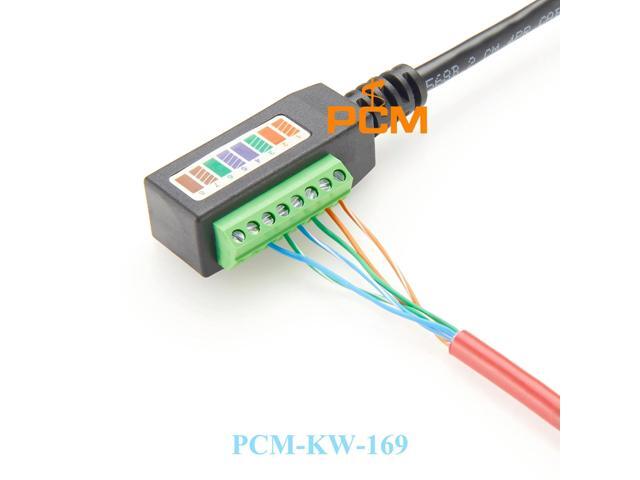 CAT5E RJ45 Male to Terminal Block cable, Solderless RJ45 to 8 pin terminal block adapters with 20cm Pigtail Cable