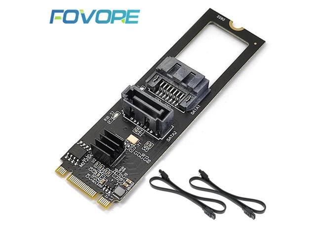 M2 SATA Adapter 2 Ports SATA 3.0 to M.2 NVME PCIe Key M or B SSD 6Gbps Adapter SATA3 Expansion Card With Cable For Desktop