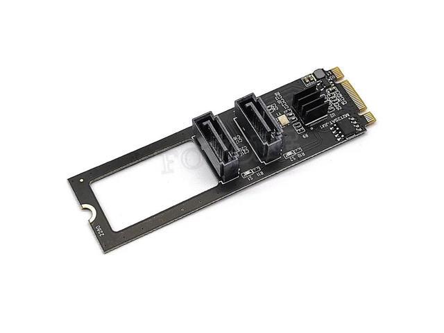 SATA to M.2 NVME SSD Adapter 2 Port SATA to M2 PCIe Key M+B 6Gbps SSD SATA Expansion Card Converter With Cables For Desktop