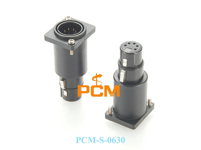 DMX512 XLR 5 Pin male to female connector, D-series XLR panel mount adapter for DMX lighting