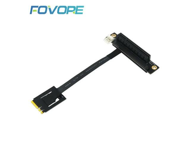 High-Speed M.2 NGFF Dual Key A-E to PCI-E 8X Adapter Cable with 4P FDD Power Connector for Increased Performance