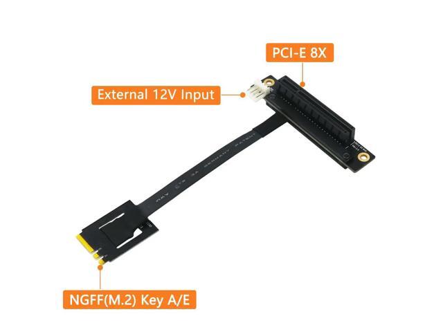 High-Speed M.2 NGFF Dual Key A-E to PCI-E 8X Adapter Cable with 4P FDD Power Connector for Increased Performance