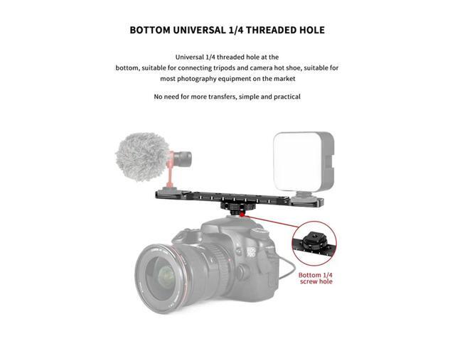 Cold Shoe Mount Bracket Dual Hot Shoe Extension Bar Plate Adapter For Camera Cage Mic LED Video Light Stand