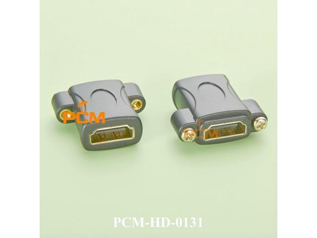 2Pcs HDMI Female to Female Panel Mount Extension Coupler 4K@60Hz HD video and audio connector HDMI screw adapter