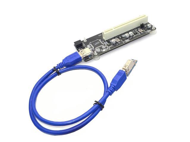 PCIE PCI-E PCI Express X1 to PCI Riser Card Bus Card High Efficiency Adapter Converter USB 3.0 Cable for Desktop PC ASM1083 Chip