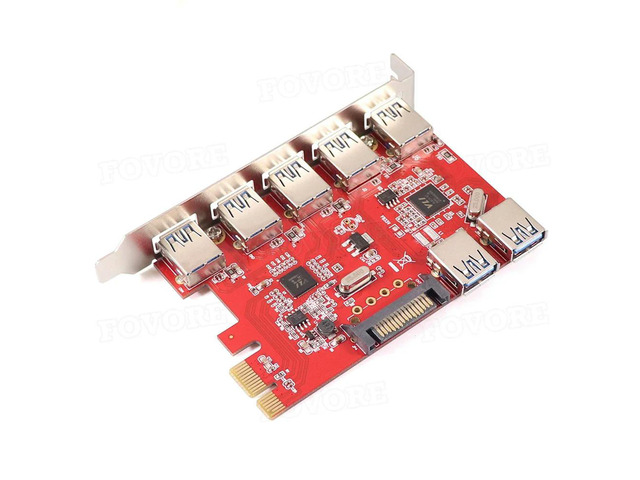 PCI e PCIe to 7 ports USB 3 3.0 Converter USB3 hub to PCI-e Adapter Controller Expansion Card Adaptor Add On Cards