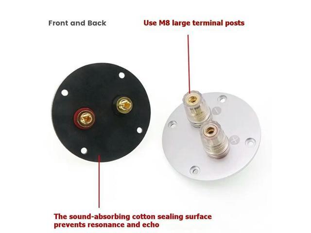 2-Way Round 75Mm Audio Speaker Binding Post Aluminum Alloy Pure Copper Wiring Terminal Banana Plug Connectors