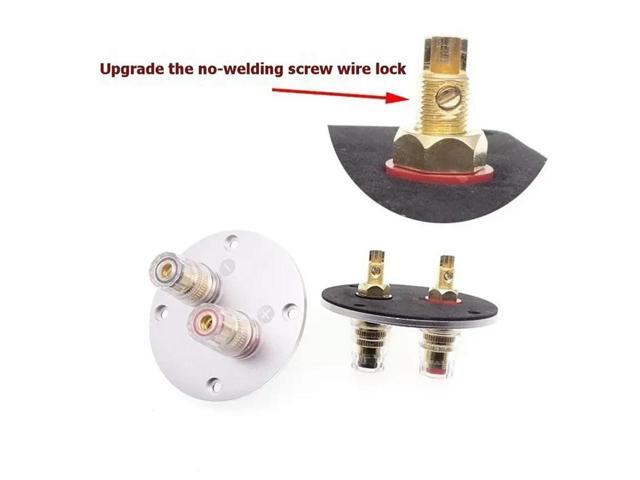 2-Way Round 75Mm Audio Speaker Binding Post Aluminum Alloy Pure Copper Wiring Terminal Banana Plug Connectors