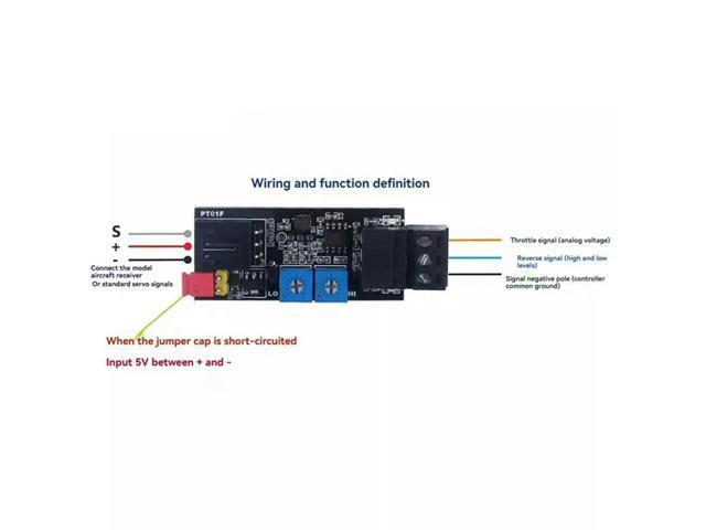 PT01F Signal Conversion Receiver For Aircraft Models To Electric Vehicle Controller, Remote Control Throttle
