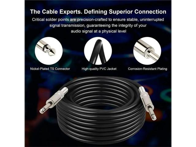 For Audio For Audio Amplifier 2Pcs 1/4' Speaker Cable 10Ft 1/4 Inch TS Male DJ/PA Instrument Speaker Wire Cord