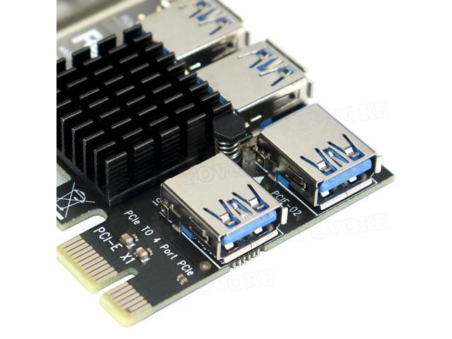 PCI Express Multiplier PCIE 1 to 4 ports USB3.0 Riser Card PCI Express X1 to X16 Adapter Riser For Graphic Card ETH Miner Mining