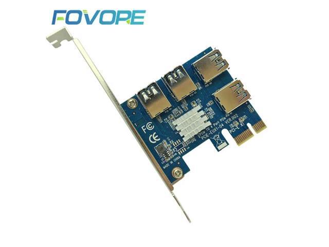 PCI-E to PCIE Adapter 1 Turn 4 PCI-Express Slot 1x to 16x USB 3.0 Mining Special Riser Card PCIe Converter for BTC Miner Mining