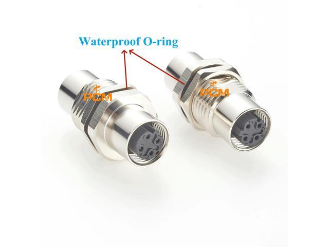 Profinet M12 4Pin D Code Shielded Coupler Feedthrough Panel Chassis Mount Cat5 Ethernet Female Connector Sensor Actuator Adapter