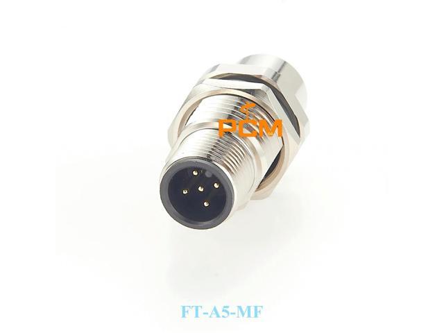 M12 A Code 5Pin Male to Female Converter IP67 Shielded Bulkhead Feedthrough Panel Mount Connector Receptacle 60V 4A for NMEA2000