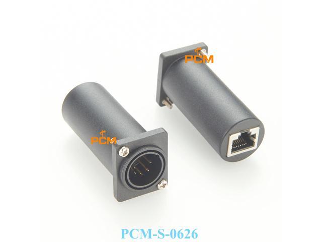 D Series XLR To RJ45 Panel Mount Converter 5 pin XLR Connector for Neutrik Panel Mount XLR 5 pin to RJ45 DMX Adapter DMX-CON