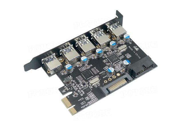 PCIe USB Card Expand Your USB Ports Quickly USB3.0 PCI-E Expansion Card 5 External Ports 10x Faster Than USB2.0