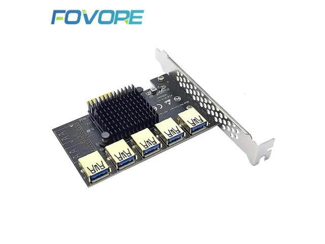 PCIE X1 to USB 3.0 Multiplier Riser Card - PCIE 1 to 5 for Mining Add On Card Expand Your Device Connectivity
