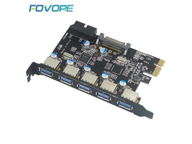 PCIe USB Card Expand Your USB Ports Quickly USB3.0 PCI-E Expansion Card 5 External Ports 10x Faster Than USB2.0