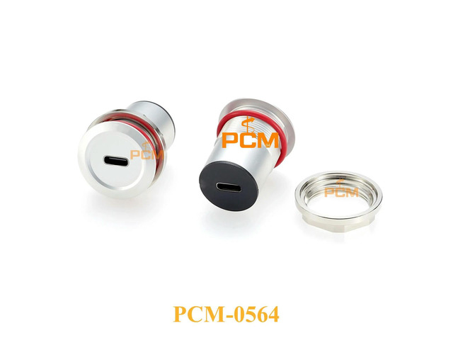 USB 3.1 Type-C Aluminum round panel mount adapter female to female connector for Embedded Systems Applications, 10Gbps, 1PC