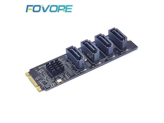 NVME To SATA M.2 NGFF PCIE M Key 4 Port SATA3 Controller Expand Your Capacity with NVME To SATA Adapter Card