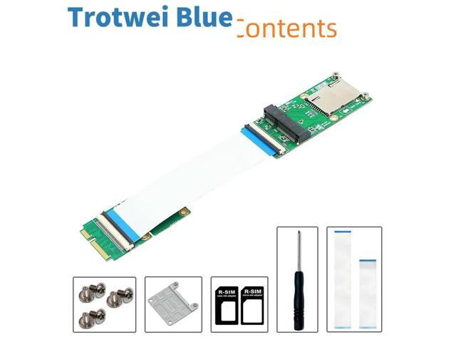 Mini PCI-E to Mini PCIE / mSATA Flexible Extender Riser Cable with SIM Card Slot Bracket for /WWAN/WLAN module for mSATA SSD