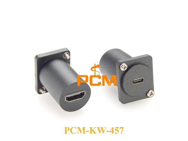 1pc USB C to HD Adapter D type panel mount Female to Female coupler 4K HD Video Audio cable Panel Mounting Electronic Connector