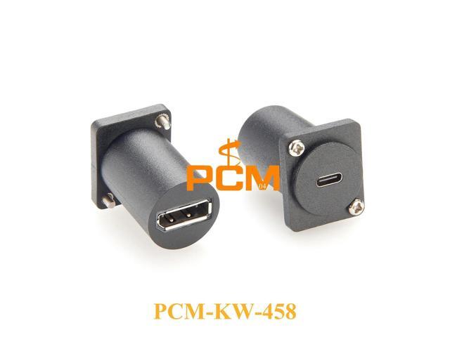 Type C to DisplayPort D series Panel Mount Adapter with Chip, 4K 60Hz HD Video Audio Converter for Monitor and Display