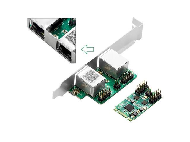 Network Card M.2 B/M Key to Dual Port RJ45 Gigabit Ethernet Adapter Lan Card 1000Mbps RealTRT8111H Chip Registered Jack 45 PC
