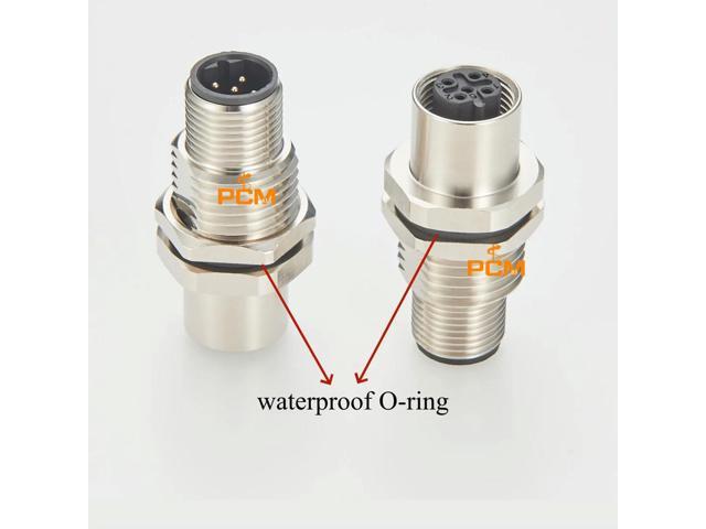 M12 B Coding 5Pin Panel Mount Feedthrough Connector Female to Male Adapter IP67 PROFIBUS RS485 Network for harting 21033301300