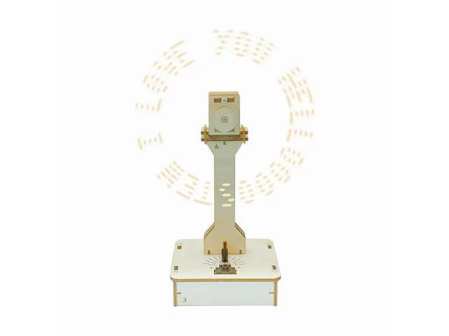 Science Experiment Kit DIY Wooden POV Rotating LED Display Electronic Project Kit Assembling Wood Rotating Display